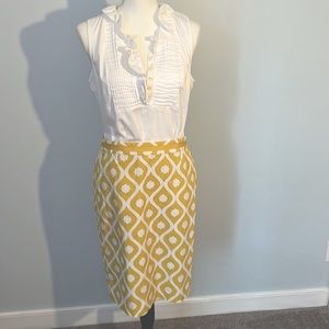 Lowest Price. Boden Yellow & White Pattern Skirt -8